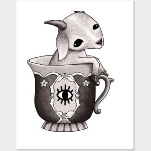 Baby Goat in a Teacup Posters and Art